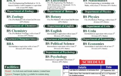 BS Admissions Open Fall 2021